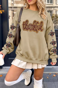 Turkey Season Thankful Sequin Sweatshirt