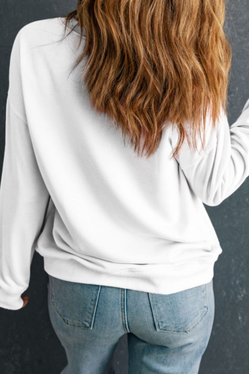 Valentine’s Day Heart Round Neck Long Sleeve Sweatshirt - Teresa's Fashionista LLC