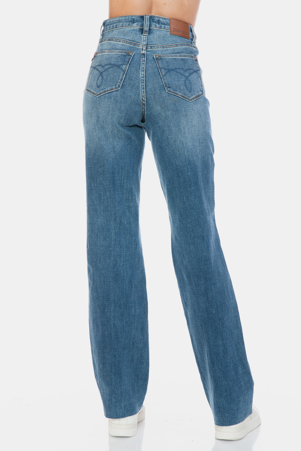 Judy Blue Full Size Tummy Control Cut Raw Hem Straight Jeans - Teresa's Fashionista LLC