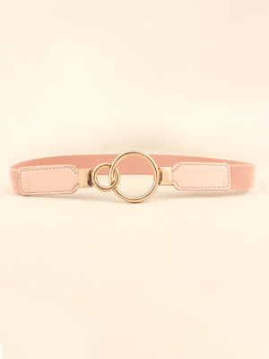 Double Ring Buckle Elastic PU Belt-Teresa's Fashionista LLC