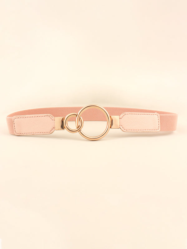 Double Ring Buckle Elastic PU Belt-Teresa's Fashionista LLC