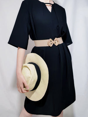 Geometric Buckle Elastic Wide Belt-Teresa's Fashionista LLC