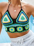 Geometric Halter Neck Swim Top-Teresa's Fashionista LLC