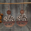 Wooden Leopard Round Shape Earrings-Teresa's Fashionista LLC