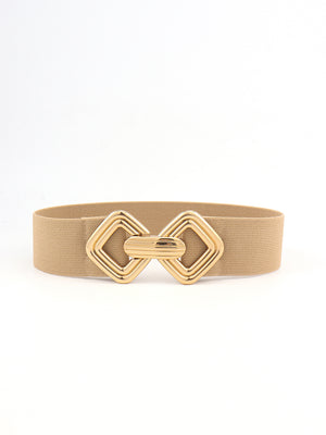 Geometric Buckle Elastic Wide Belt-Teresa's Fashionista LLC