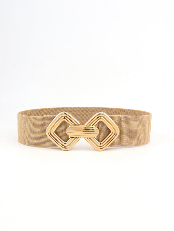 Geometric Buckle Elastic Wide Belt-Teresa's Fashionista LLC