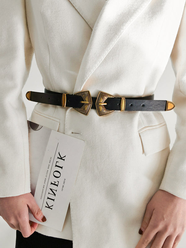 Double Buckle PU Leather Belt-Teresa's Fashionista LLC