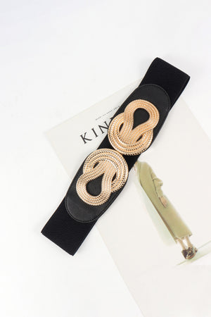Twisted Alloy Buckle Wide Belt-Teresa's Fashionista LLC