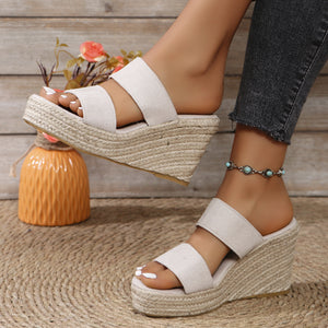 Open Toe Platform Wedge Sandals-Teresa's Fashionista LLC