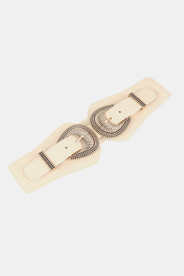 Shell Double Buckle Elastic Wide Belt-Teresa's Fashionista LLC