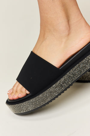 Forever Link Open Toe Rhinestone Platform Sandals-Teresa's Fashionista LLC