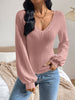V-Neck Long Sleeve T-Shirt-Teresa's Fashionista LLC