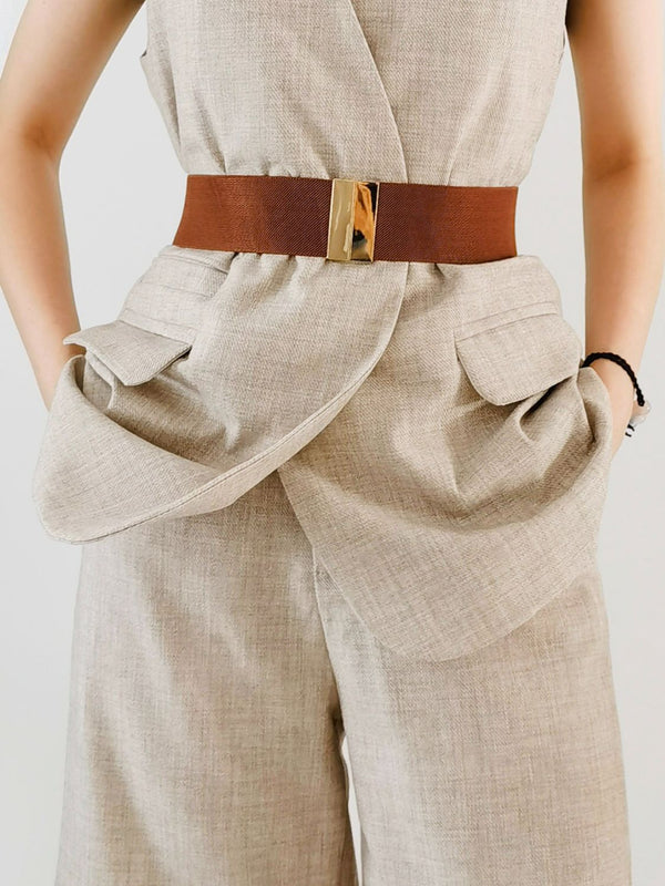 Alloy Buckle Elastic Belt-Teresa's Fashionista LLC