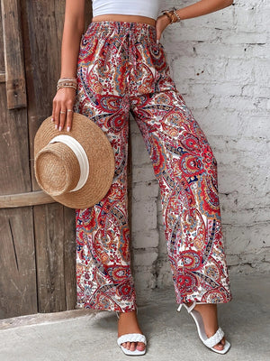 Printed Wide Leg Pants-Teresa's Fashionista LLC