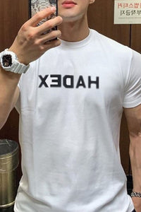Men's Plus Size Round Neck Letter Graphic T-Shirt