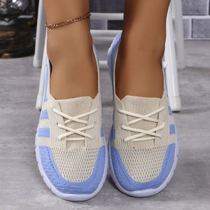 Mesh Contrast Flat Slip-Ons-Teresa's Fashionista LLC