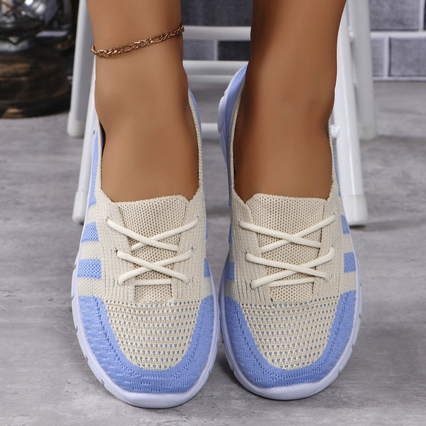 Mesh Contrast Flat Slip-Ons-Teresa's Fashionista LLC