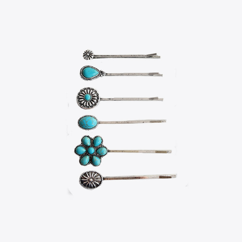 Turquoise Alloy Hairpin - Teresa's Fashionista LLC