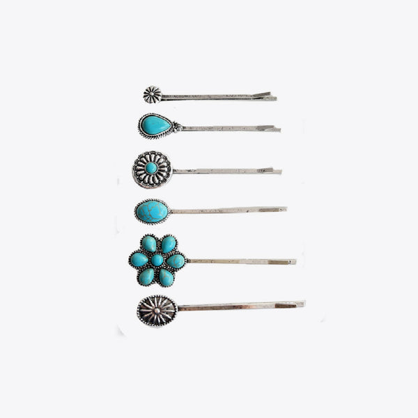 Turquoise Alloy Hairpin - Teresa's Fashionista LLC