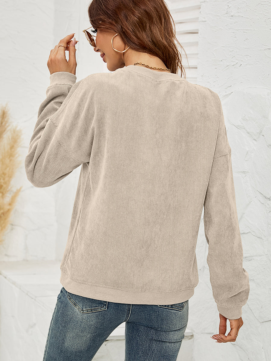 Skull Graphic Dropped Shoulder Sweatshirt - Teresa's Fashionista LLC