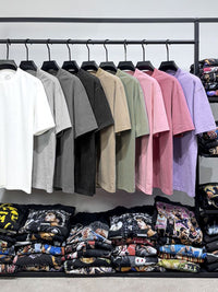 Men's Full Size Round Neck Washed T-Shirt Plus Size