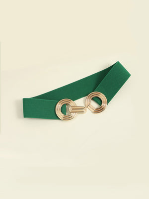 Geometric Buckle Elastic Wide Belt-Teresa's Fashionista LLC