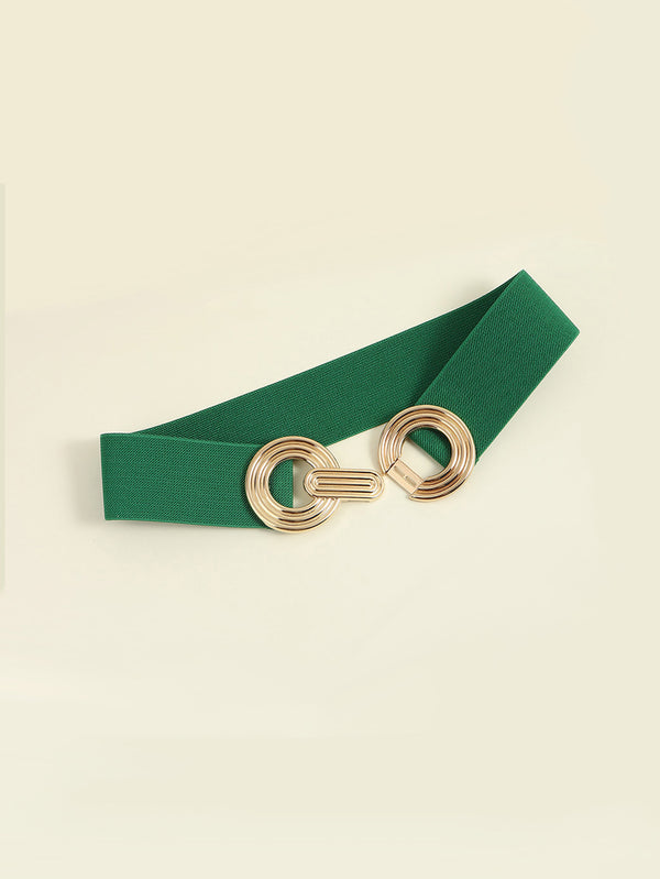 Geometric Buckle Elastic Wide Belt-Teresa's Fashionista LLC