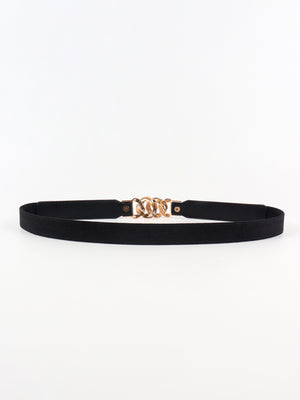 Zinc Alloy Buckle Elastic PU Belt-Teresa's Fashionista LLC