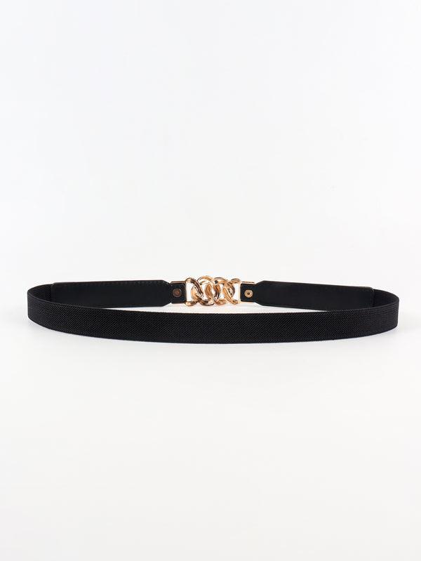 Zinc Alloy Buckle Elastic PU Belt-Teresa's Fashionista LLC