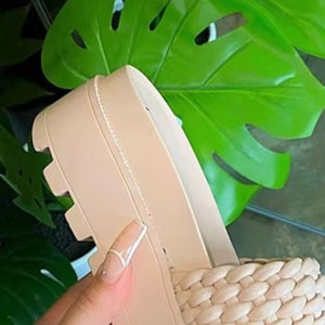 PU Leather Open Toe Platform Sandals-Teresa's Fashionista LLC