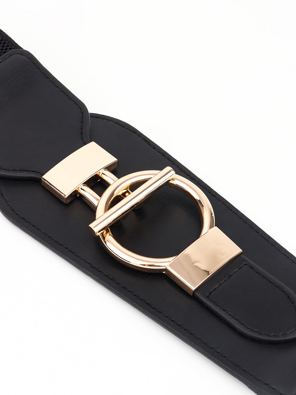PU Elastic Wide Belt with Alloy Buckle-Teresa&#39;s Fashionista LLC