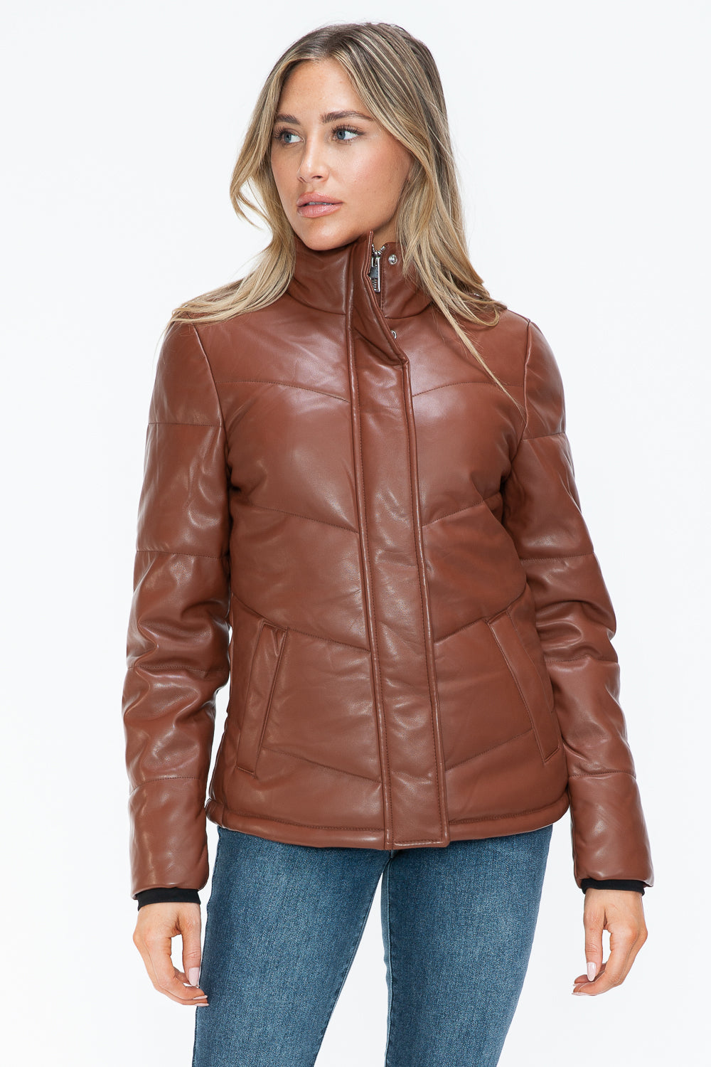 Snobbish Pocketed Zip Up Turtleneck Puffer Jacket - Teresa's Fashionista LLC