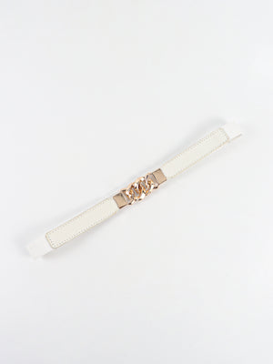 Zinc Alloy Buckle Elastic PU Belt-Teresa's Fashionista LLC