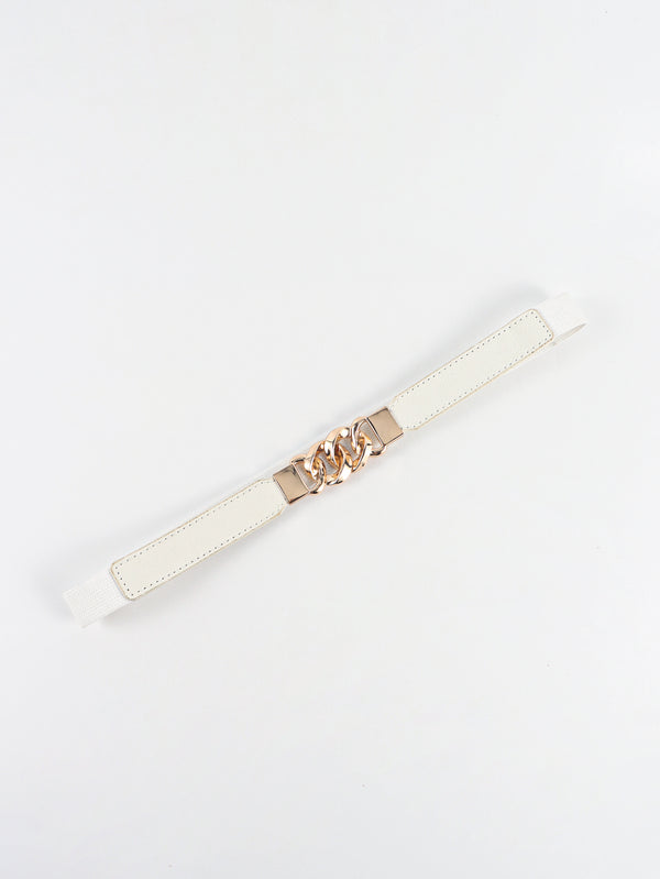 Zinc Alloy Buckle Elastic PU Belt-Teresa's Fashionista LLC