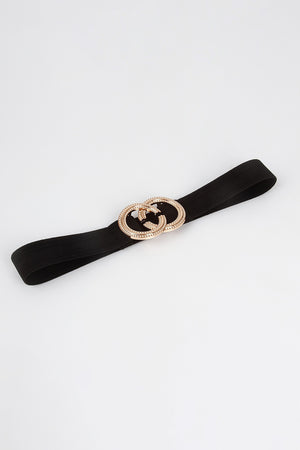 Double Hoop Buckle Elastic Belt-Teresa's Fashionista LLC