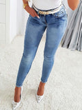Rhinestone Skinny Jeans with Pockets - Teresa's Fashionista LLC