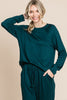 Super Lady Round Neck Raglan Sleeve Top and Drawstring Pants Lounge Set - Teresa's Fashionista LLC