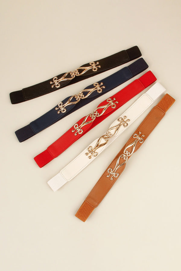 Alloy Buckle Elastic Belt-Teresa's Fashionista LLC