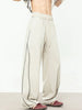 Men's Contrast Straight Sweatpants in light color with black piping, polyester and spandex blend.