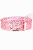 Double Row Grommet PVC Belt-Teresa's Fashionista LLC