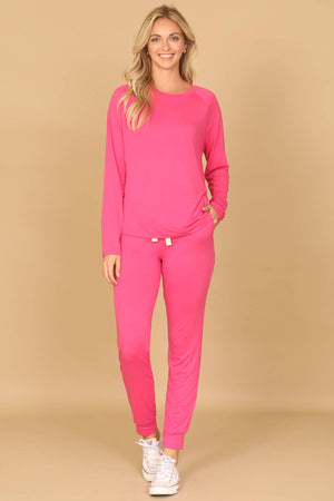 YMP40001V-SOLID LONG SLEEVE TOP AND JOGGERS SET