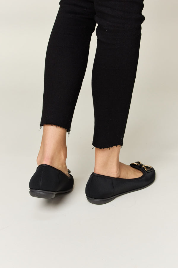 Forever Link Metal Buckle Flat Loafers-Teresa's Fashionista LLC