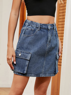 High Waist Denim Skirt-Teresa's Fashionista LLC