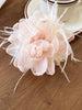 Feather Trim Flower Shape Hair Claw Clip - Teresa's Fashionista LLC
