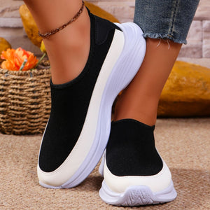 Mesh Contrast Flat Slip-Ons-Teresa's Fashionista LLC