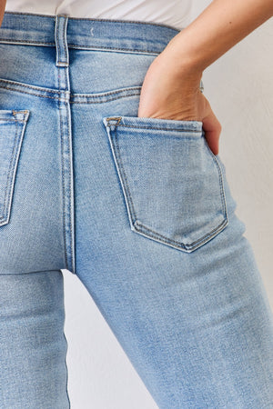 Kancan Full Size Mid Rise Y2K Slit Bootcut Jeans-Teresa's Fashionista LLC