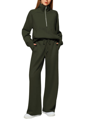 Solid Color Long-sleeved Sweater Trousers Suit Women's Suit - Teresa's Fashionista LLC