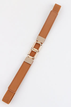 Geometric Double Buckle Elastic Belt-Teresa's Fashionista LLC