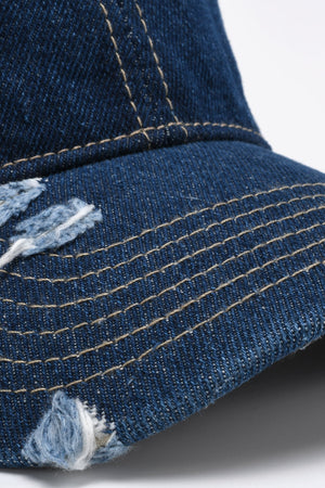 Distressed Adjustable Baseball Cap-Teresa's Fashionista LLC