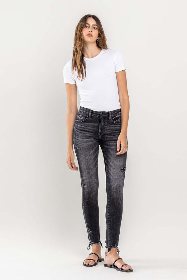 Lovervet Raw Hem Cropped Skinny Jeans - Teresa's Fashionista LLC